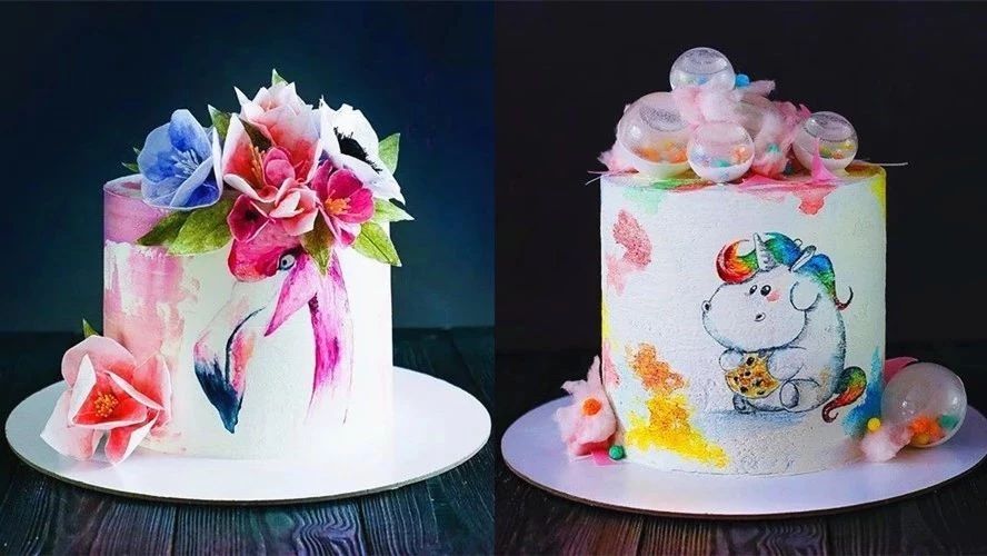 蛋糕装饰+艺术绘画=？ 款彩绘蛋糕告诉你答案…