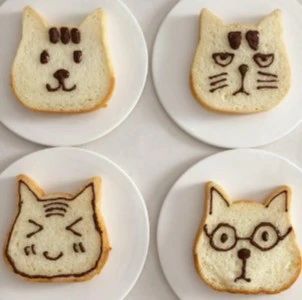 造型百变的猫咪吐司教程，每天的早餐都有可爱喵喵（好心情）！